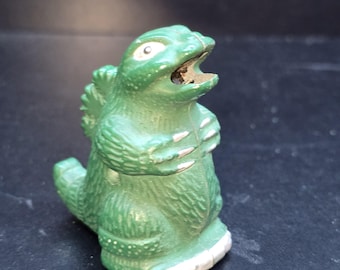 Vtg 1980s Piezo Godzilla Lighter w/ Box by Lindbergh Stag (no fluid) Sparks When Tested