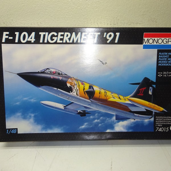 Vintage 1993  Monogram F-104 Tigermeet '91 Model Kit 1/48 Scale #74015 Sealed