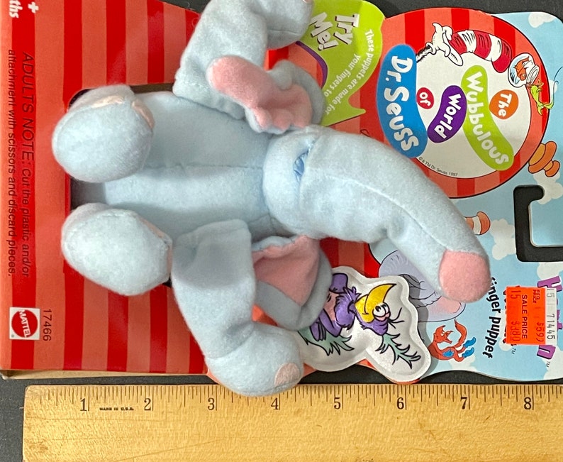 Vintage 1997 Mattel Dr. Seuss Horton With the Whozit Finger Puppet by ...