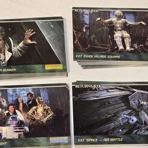 Tarjetas coleccionables Topps Wide Vision de Star Wars: El retorno del Jedi 1995 (incompletas)