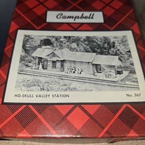 Vtg 1980s HO 1/87 Scale Campbell Scale Models Kit #367 Skull Valley Station NOS