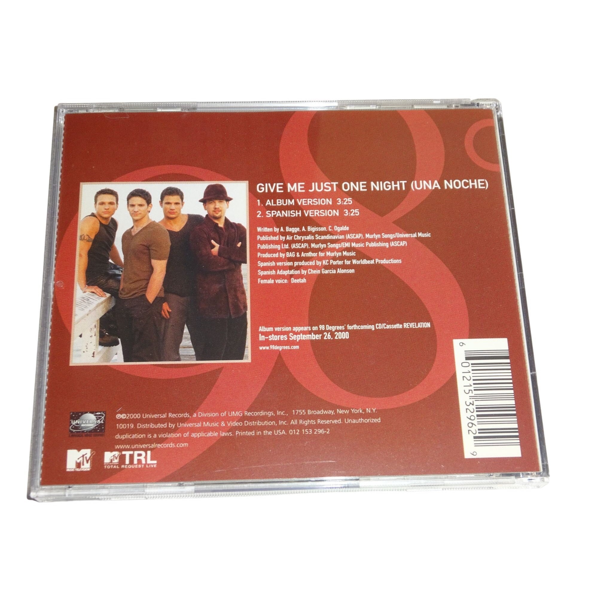 Give Me Just One Night una Noche by 98 Degrees CD VG 