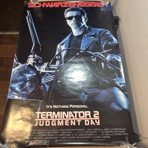 Póster original de la película Terminator 2 de 1991, NSS #910007, de una cara, 68 x 101 cm