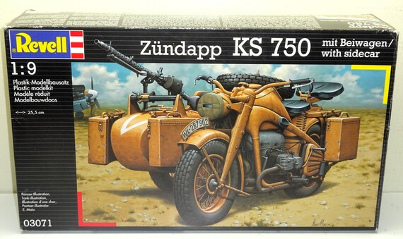Rare Revell 1/9 Zundapp KS 750 Mit Beiwagen W/ Sidecar Model