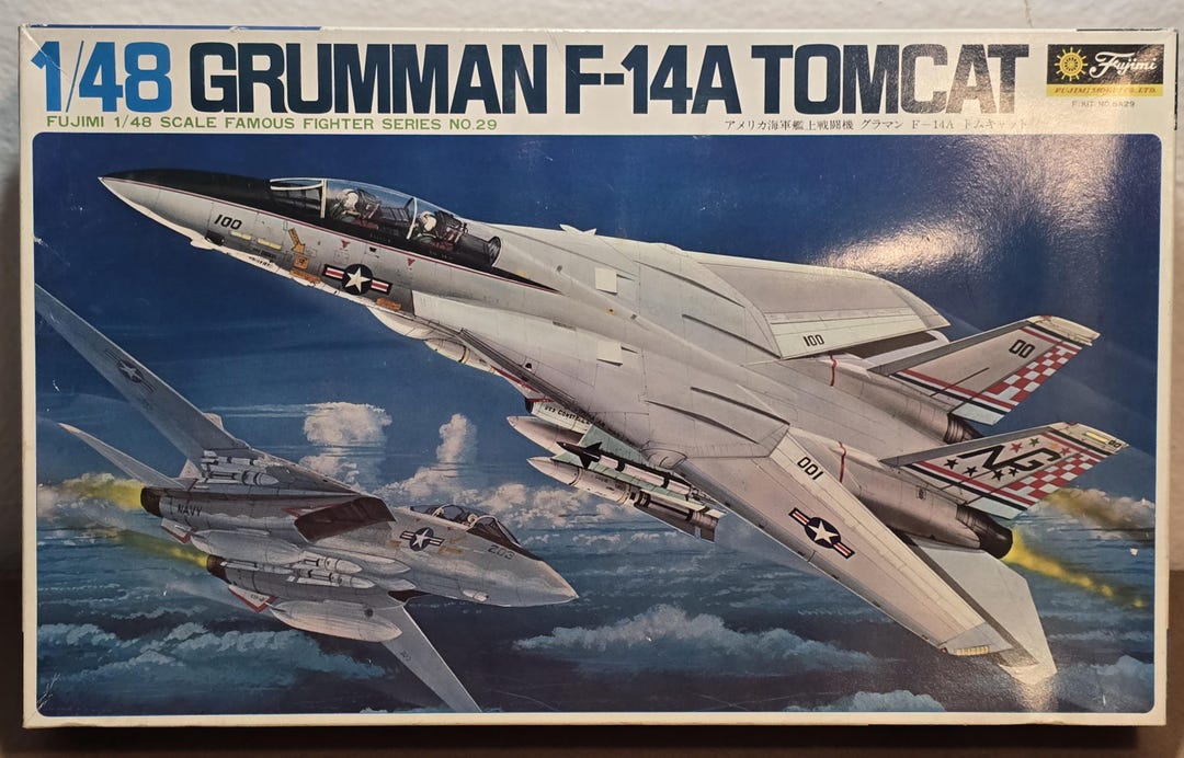 【時間指定不可】 F-14A Grumman Fujimi 1980 Vtg Tomcat Kit Model Scale 1/48 ホビー・楽器・アート