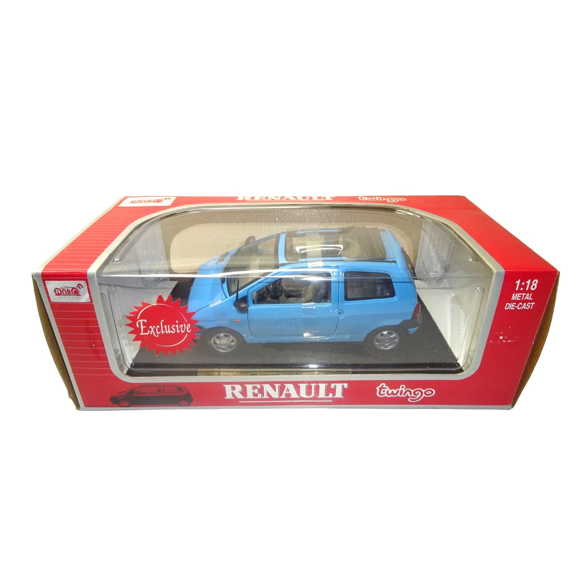 Ansco 1/18 Scale Renault Twingo Diecast Metal Model Baby Blue NIB