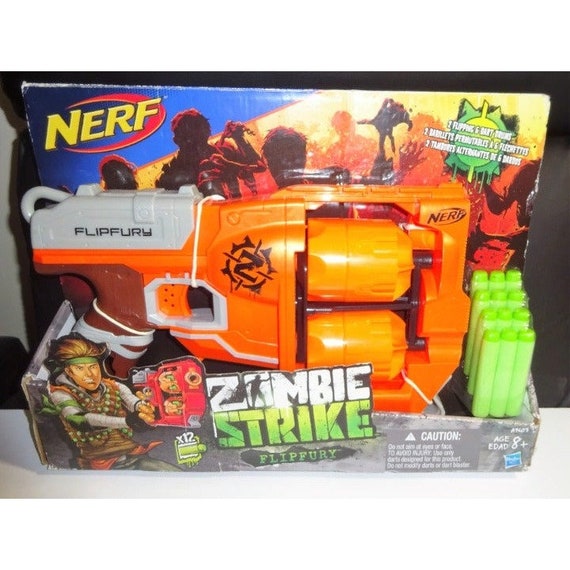 Nerf Zombie Strike FlipFury Blaster with 12 Nerf Zombie Strike Darts 