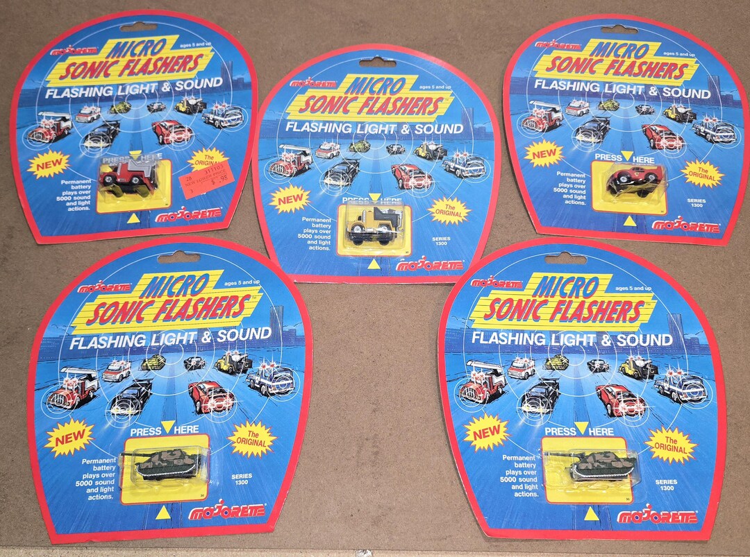 Vtg 1980s Majorette Micro Sonic Flashers Lot of 5 NISB #1 Includes ...
