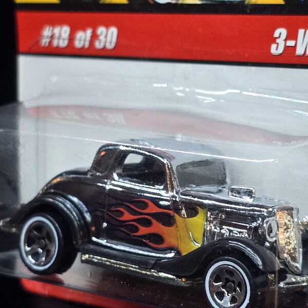 2005 Hot Wheels Classics Series 2 | 3-Window '34 #18 of 30 (Silver) NISB Mattel