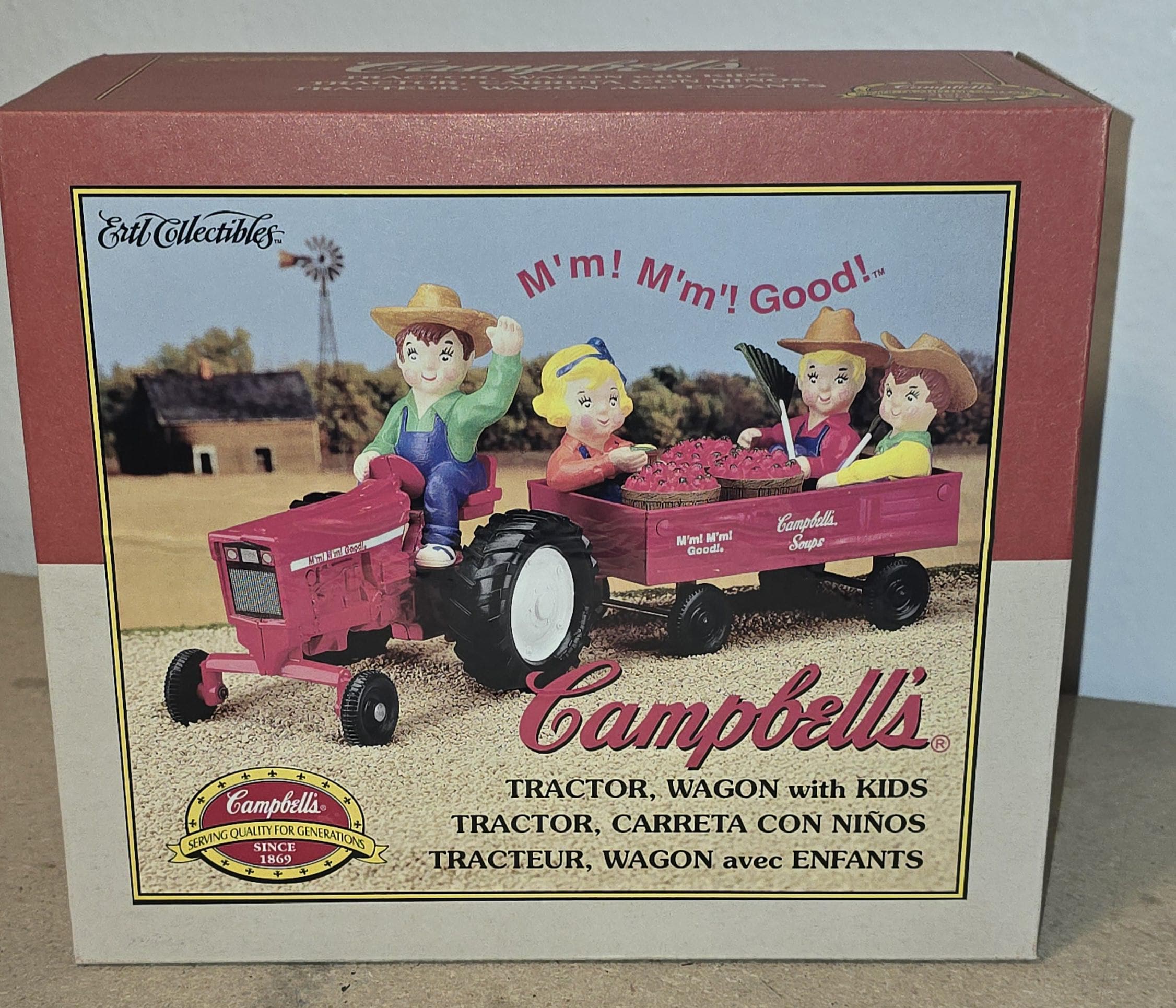 Vintage 1998 Campbell's Diecast Tractor, Wagon W/kids by ERTL