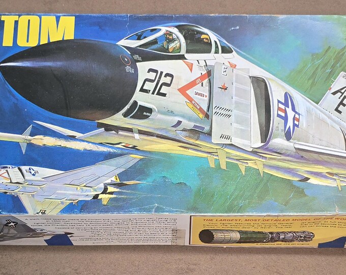 Phantom Model Kit Vtg 1972 Revell F-4J Phantom Model Kit 1:32 Scale #H-188 (complete ...