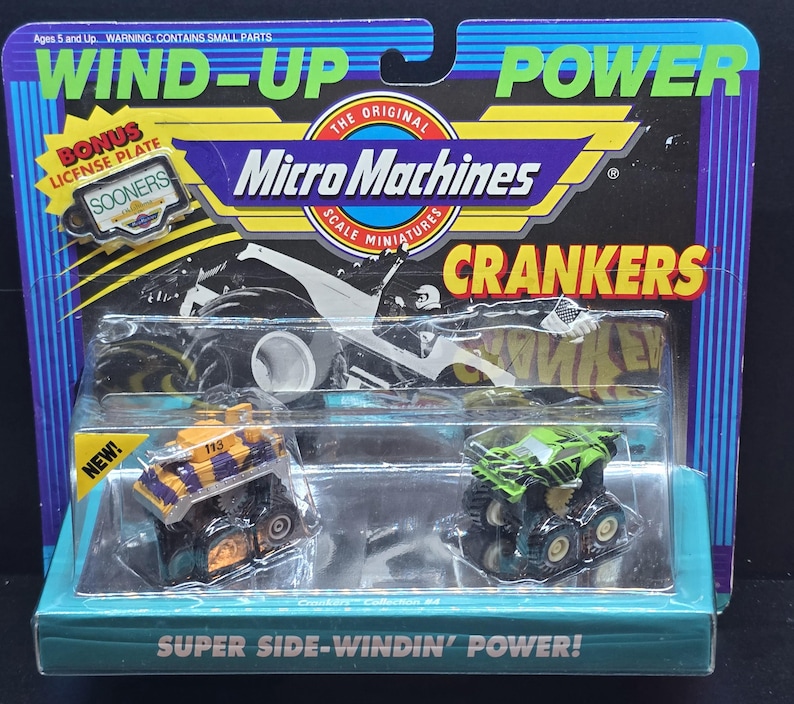 Vtg 1990 Galoob Micro Machines Crankers Collection #4 APC & '65 Mustang ...