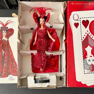 Vintage Bob Mackie Barbie Doll, Queen of Hearts Barbie Doll 1994