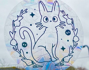 Cat Sun Catcher | Rainbow Maker for Windows | Removable Rainbow Window Cling | Window decoration