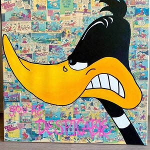Adi Michael - Oil on Canvas - Daffy Duck - 80 x 120cm