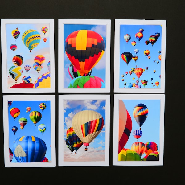 Greeting Cards from photographs of Hot Air Balloons in Albuquerque, New Mexico.  Enclosed in clear protective envelope.  Professional Print.