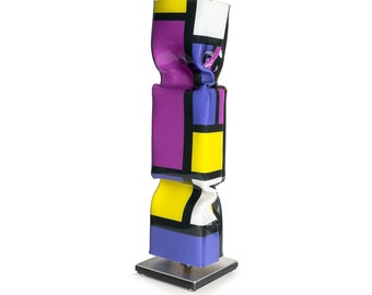 Opera d'arte pop art omaggio a Piet Mondriaan III Candy Art 30 cm di van Hassel