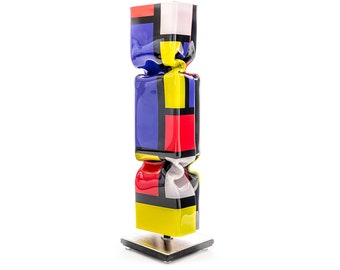 Piet Mondriaan I Homage to Pop Art Kunstwerk Candy Art 30cm by van Hassel
