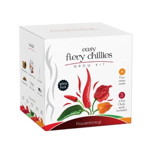 Easy Fiery Chillies Grow Kit - Ignite Your Taste Buds - Carolina Reaper (World's Hottest Pepper) Included !