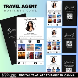 Canva-sjabloon voor digitaal visitekaartje voor reisbureaus