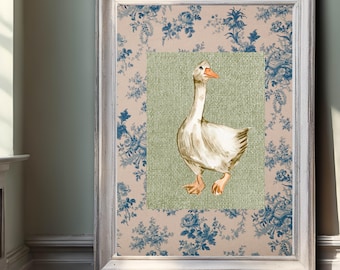 Vintage Goose Toile Print | Antique Style Wall Art (Digital Download)