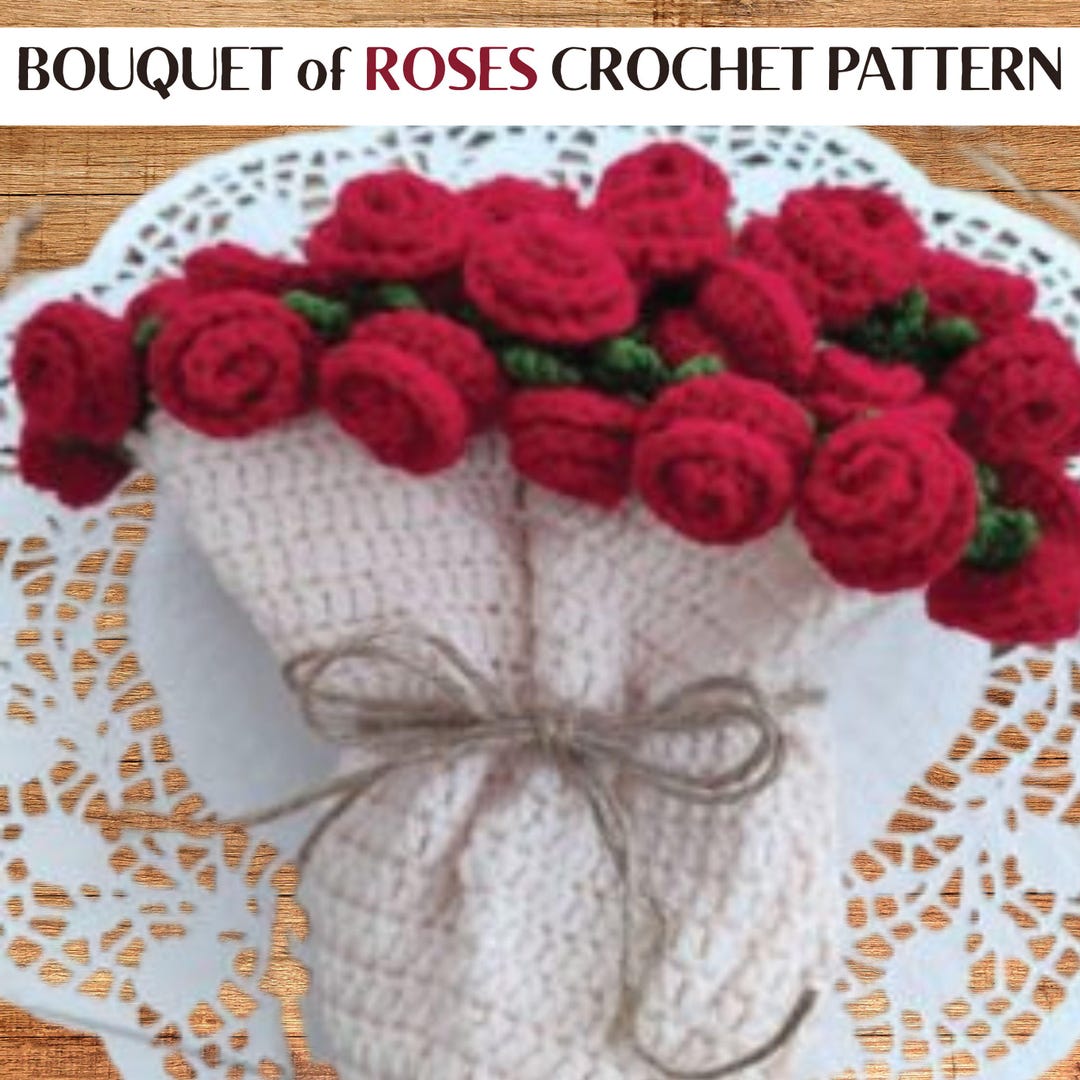 Paper Roses Crochet CROCHET Pattern-bouquet of Roses Blanket Crochet Pattern, Digital ...