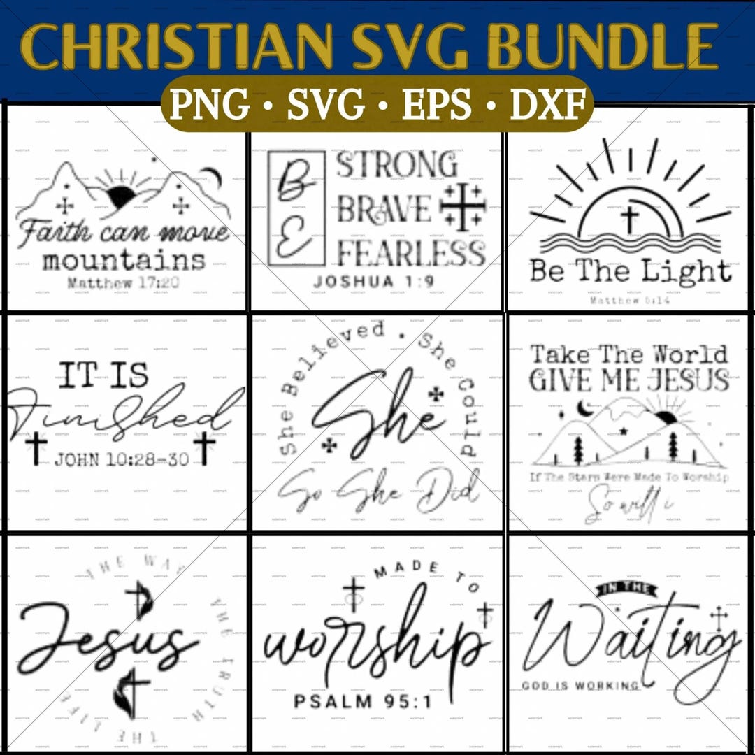 Christian PNG Clipart Bundle: Scripture SVG Set, Bible Verse Designs - Etsy