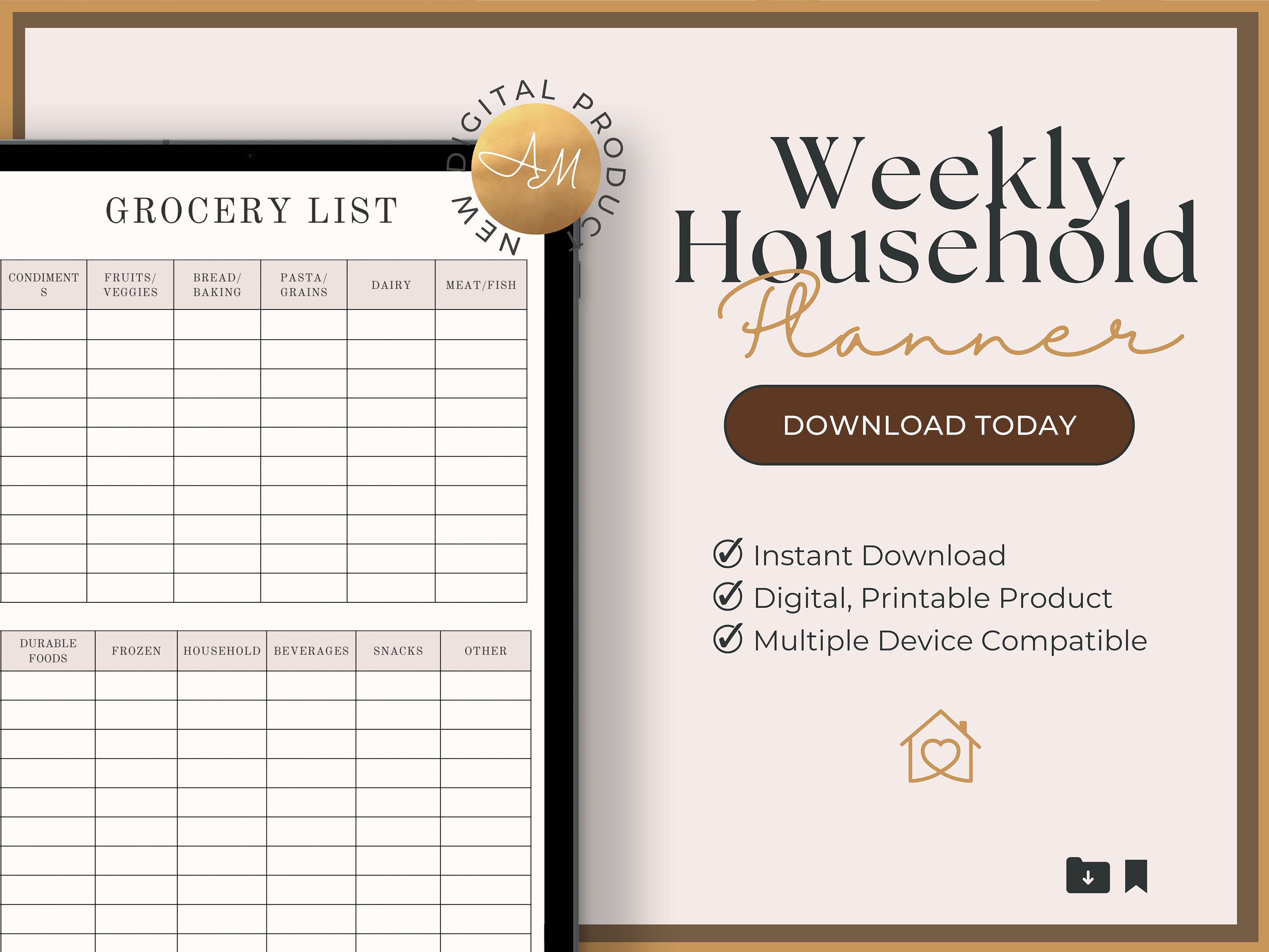 Household Planner Printable, Home Management, Cleaning Checklist ...