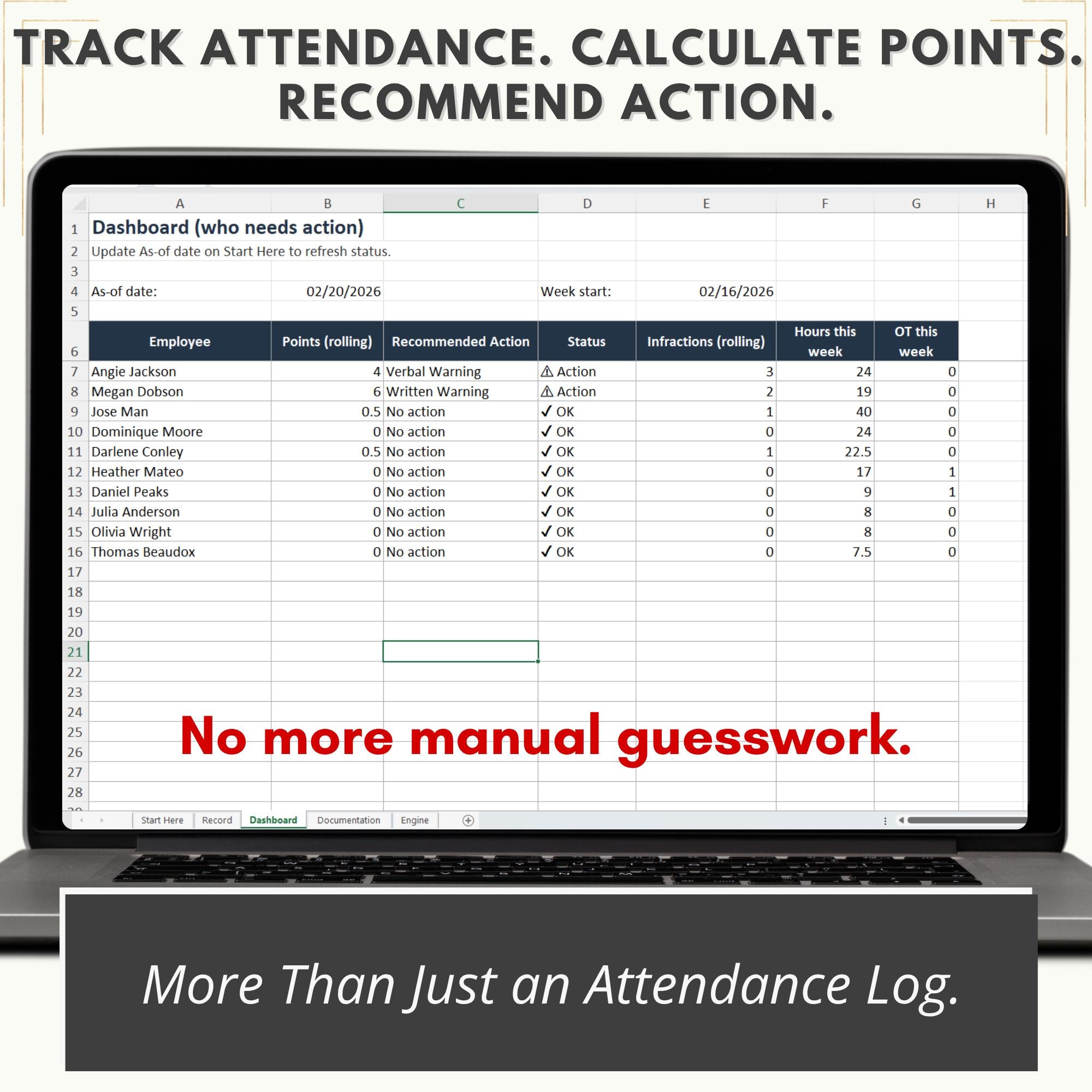Employee Attendance Tracker Excel Template | HR Discipline Log (digital ...