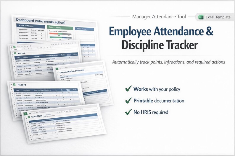 Employee Attendance Tracker Excel Template | Attendance Point System ...