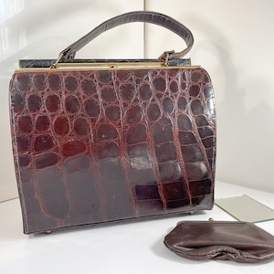 Vintage Alligator Gestell Tasche