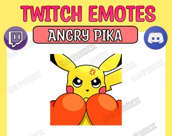 Pikachu enojado / Boxeo Pikachu / Pikachu pokemon emote / Twitch/Kick/Discord Emote