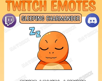 Sleeping Charmander | Pokemon Charmander Emote | Twitch/Kick/Youtube/Discord Emote