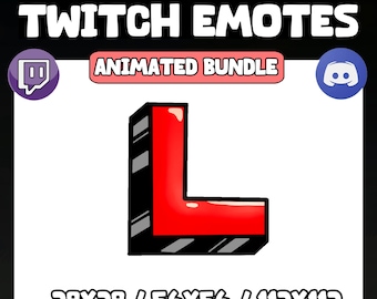 Emote L ANIMADO y estático / Stream Emote Animado / Twitch/Kick/Youtube/Discord Emote