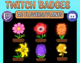 AC Flower Sub/Bit Badges | Animal Crossing Flower twitch/Kick Badges