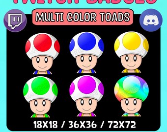 Insignias de Toad Sub/Bit / Insignias de Toad / Insignias de Toad Sub/Bit inspiradas en Mario