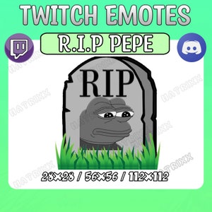 RIP Pepe Tombstone Emote | RIP Twitch emote | Sad Pepe