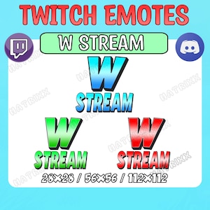 W Stream Emote | Comes in 3 colors | Twitch Stream Emote