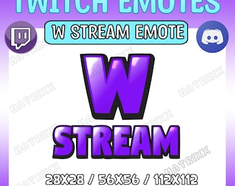 W Stream Emote Purple | Stream emote | Twitch/Kick/Youtube/Discord Emotes