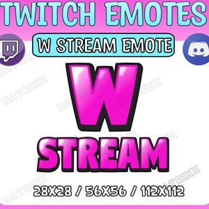 W Stream Emote Pink | Stream emote | Twitch/Kick/Youtube/Discord Emotes