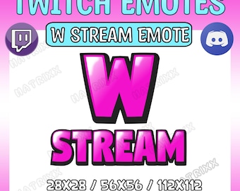 Gesto de transmisión W rosa / Gesto de transmisión / Gestos de Twitch/Kick/Youtube/Discord