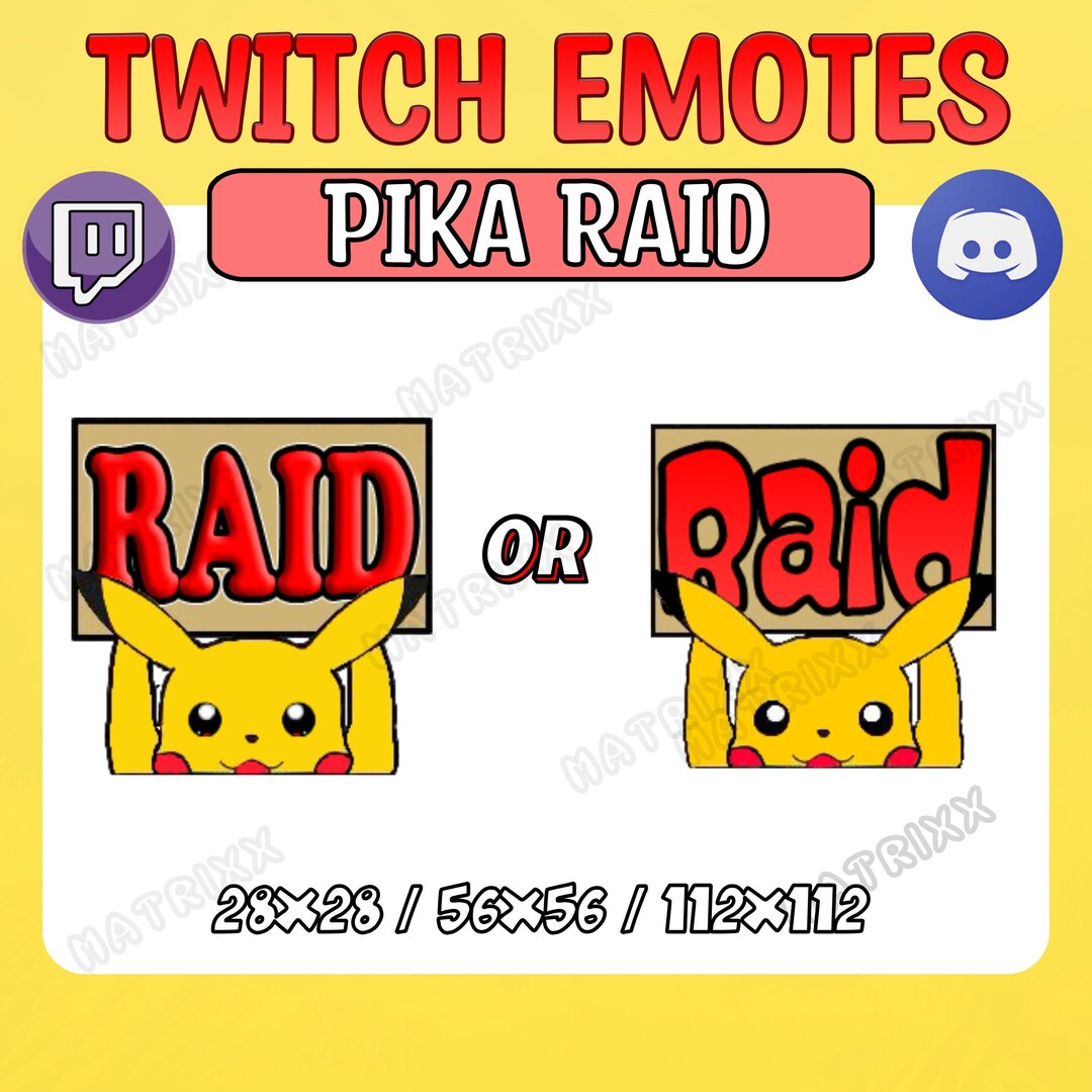 Pikachu Raid Emote | Stream Raid Emote | Pokemon Emote - Etsy