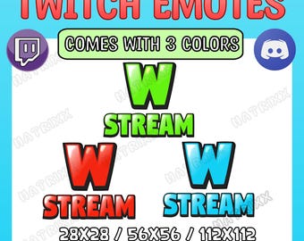 Paquete de gestos de transmisión W / Disponible en 3 colores / Gestos de transmisión / Gestos de Twitch / Kick / YouTube / Discord