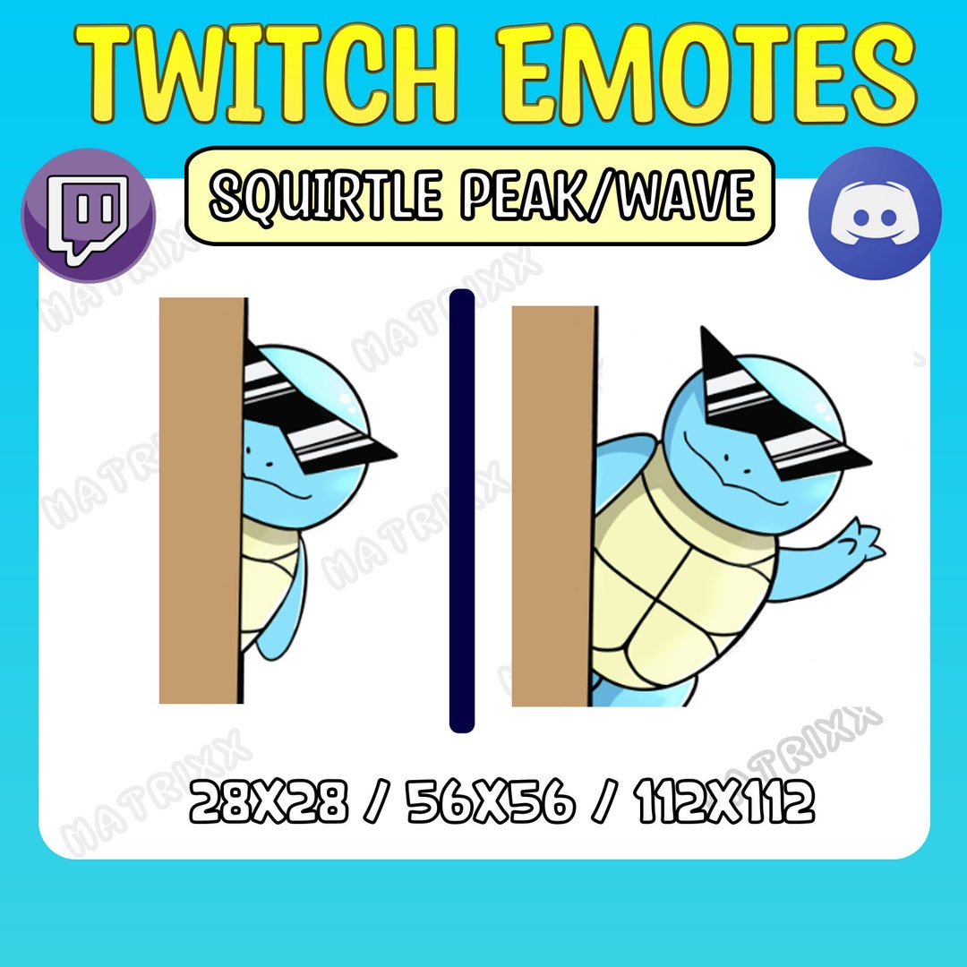 Animated Squirtle Wave/lurk Emote | Pokemon Inspired Squirtle Emote ...