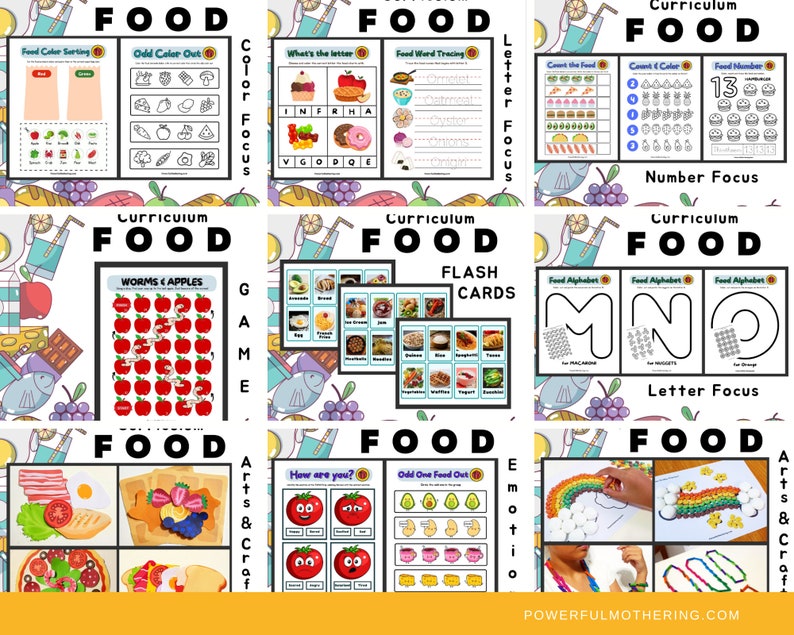 Preschool Monthly Curriculum FOOD Theme | Preschool Printable ...