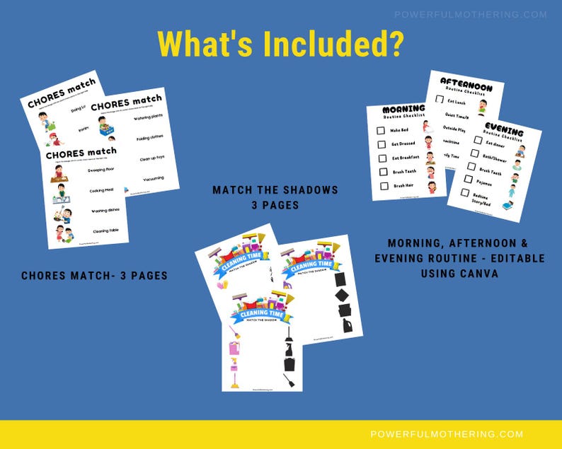 Preschool Worksheets - Chore & Routine Activity Pack | 6 Printable ...