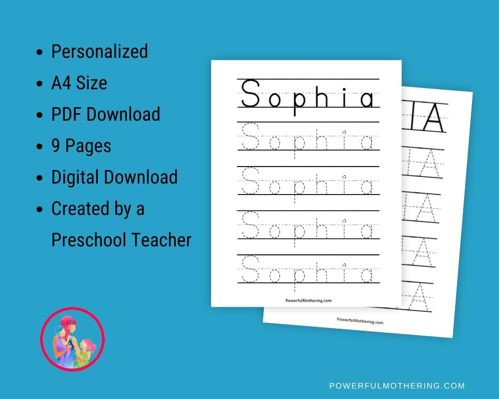 Custom Name Tracing Worksheets Preschool Handwriting Sheets Name ...