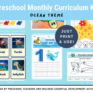 Preschool Curriculum Kit - OCEAN Theme | Preschool Printable | Homeschool Printable | Preschool Worksheets | Preschool Activities