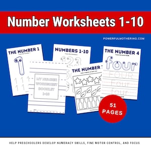Number Worksheets 1-10 Printable Trace Worksheet for Preschoolers Numberactivities Traceable Numbers Preschool Workbook Kids Tracing PDF