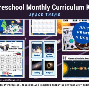 Preschool Curriculum Kit - SPACE Theme | Preschool Printable | Homeschool Printable | Preschool Worksheets | Preschool Activities